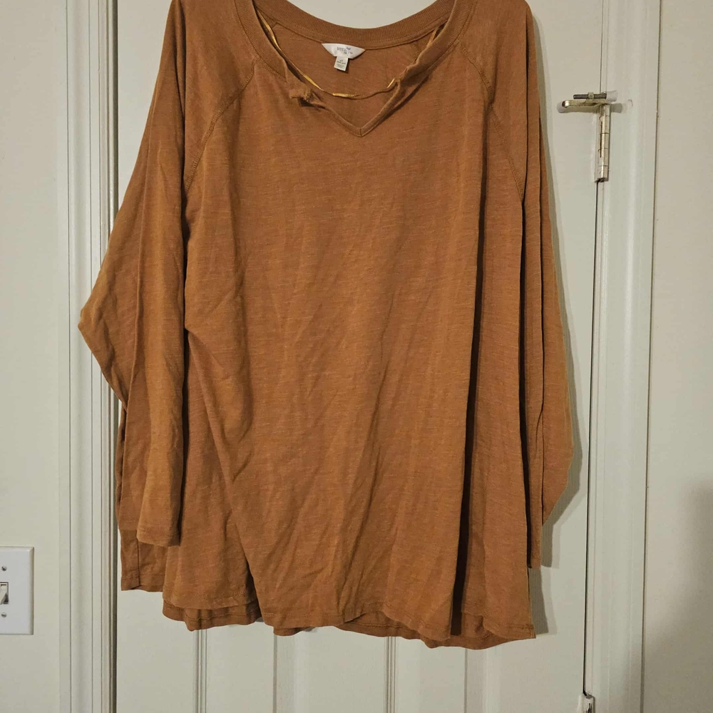 Terra & Sky Women's Brown Long Sleeve Top